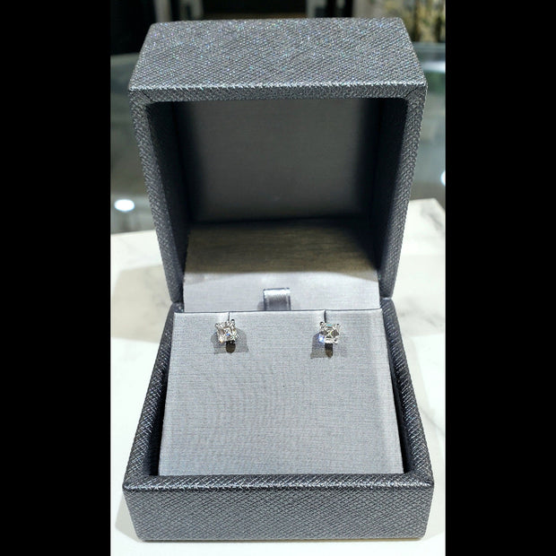 0.60 Ct. Asscher Cut Diamond Stud Earrings