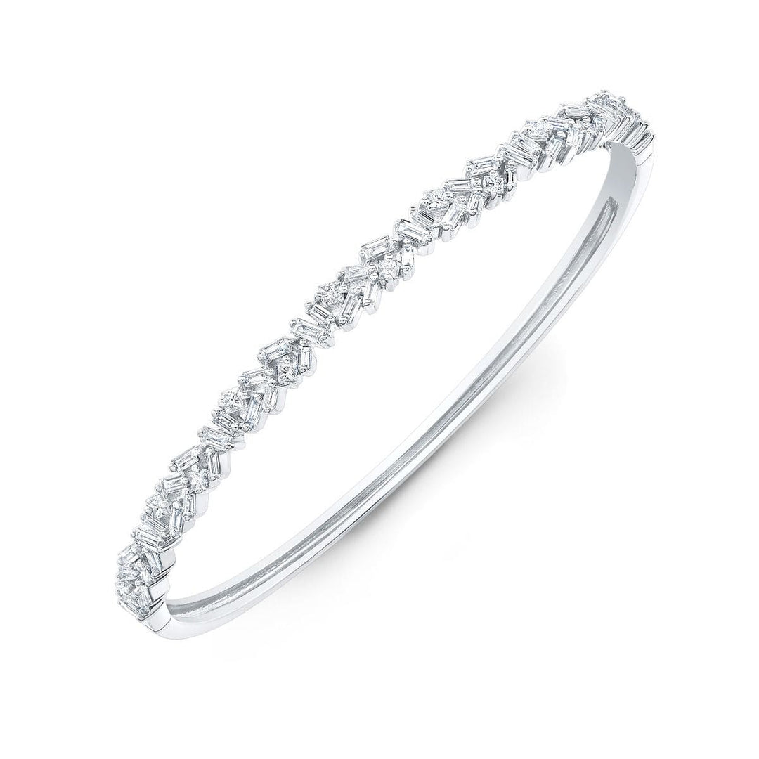 送料税込【King Ice】BAGUETTE CUT BANGLE BRACELET☆(2サイズ) baguette_princess_bangle_brace