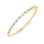 1.80 Carats Baguette & Princess Cut Diamond Bangle Bracelet