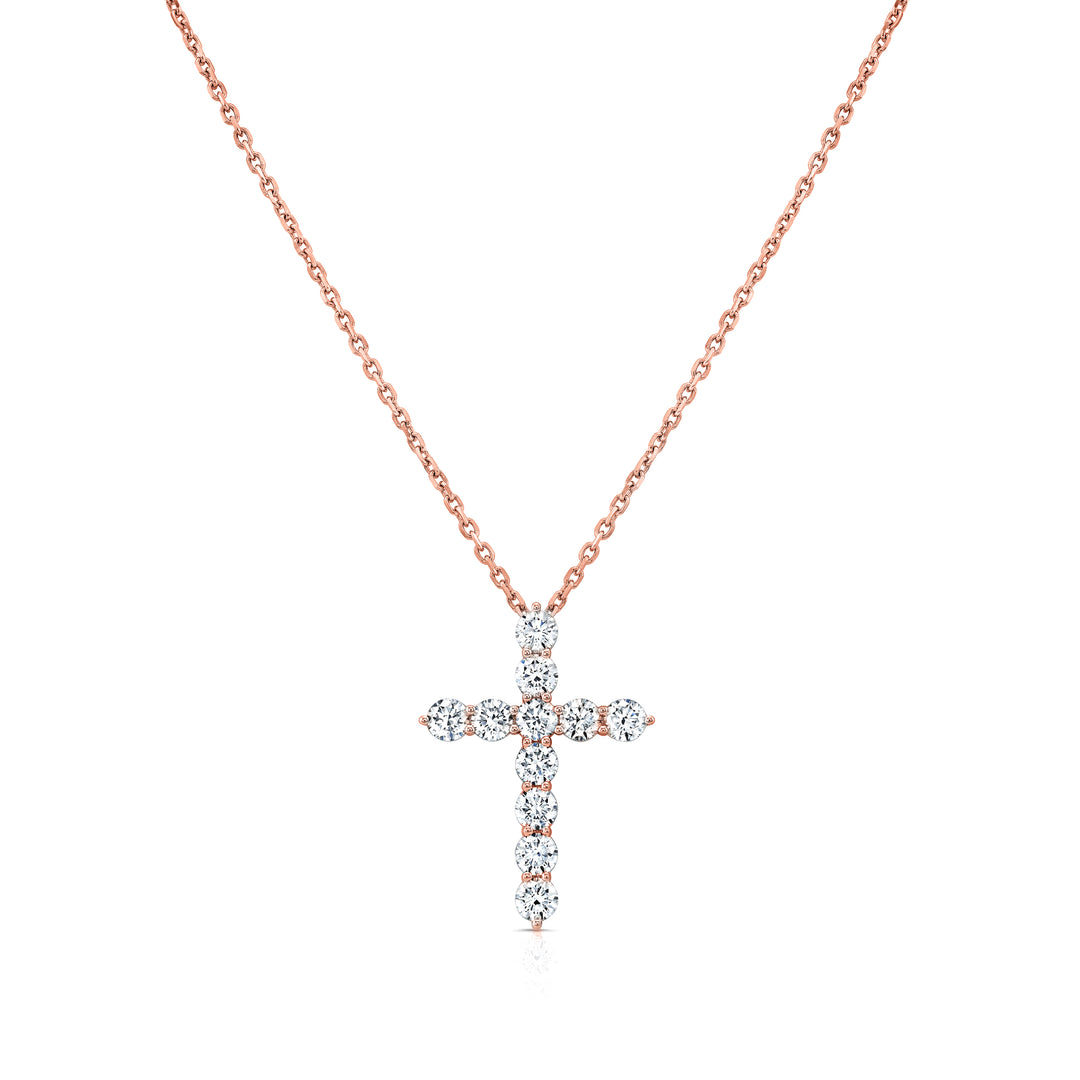 2.20 Ctw Diamond Cross Pendant With Chain