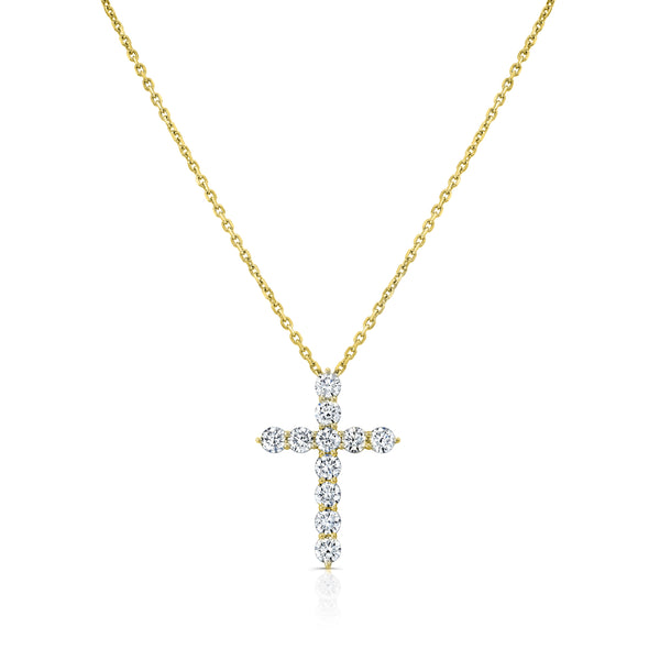 2.20 Ctw Diamond Cross Pendant With Chain