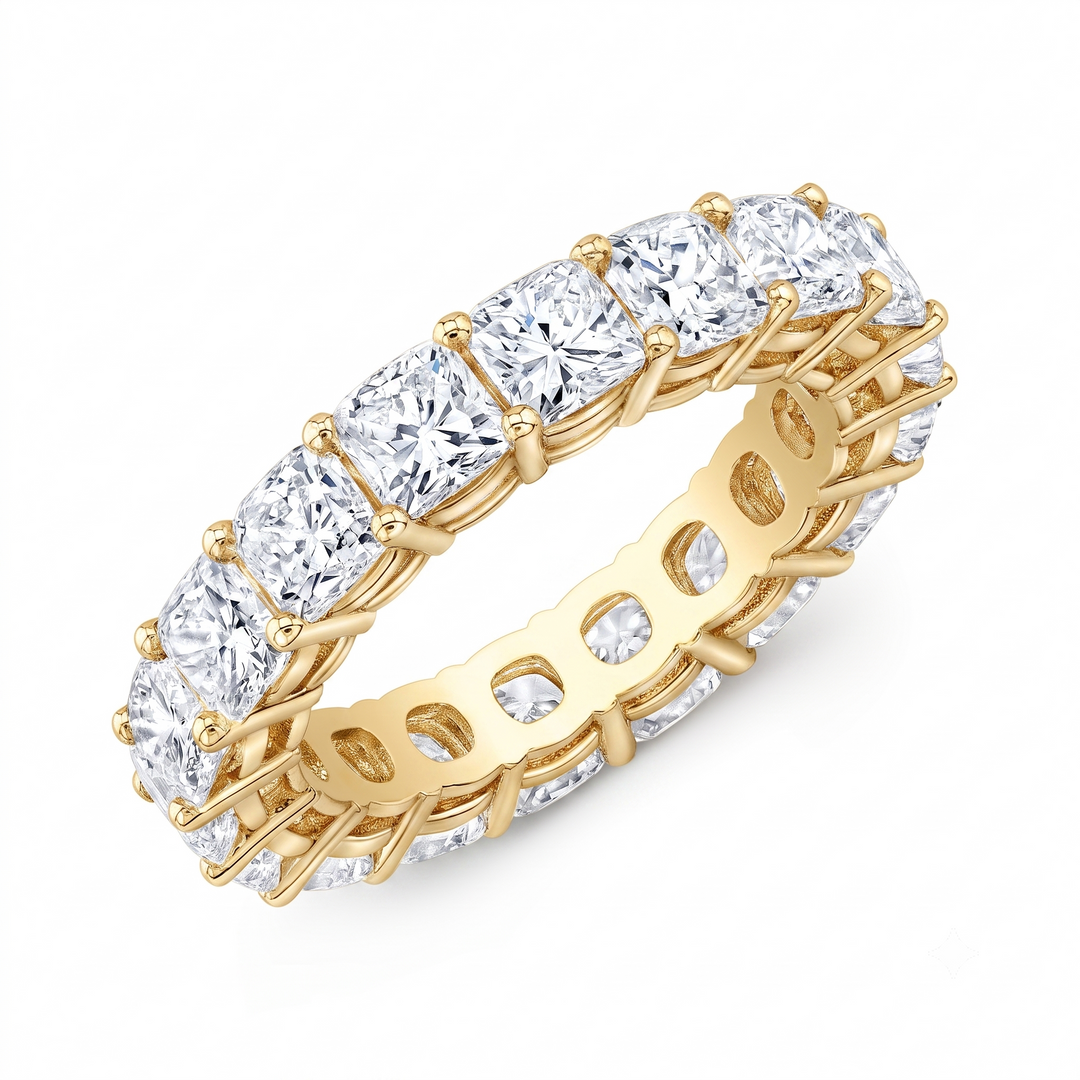 Lab Grown Eternity Band Cushion Cut