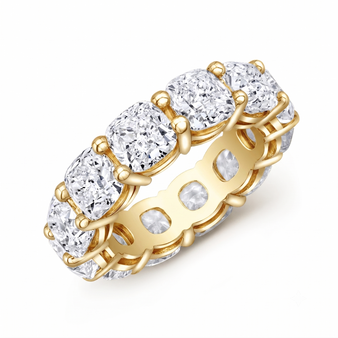 Lab Grown Eternity Band Cushion Cut