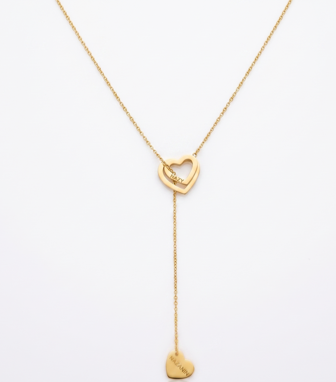 Triple Heart Necklace with Gold Chain Customizable!