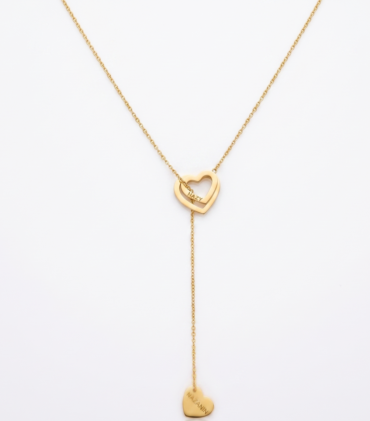 Triple heart necklace with gold chain customizable!
