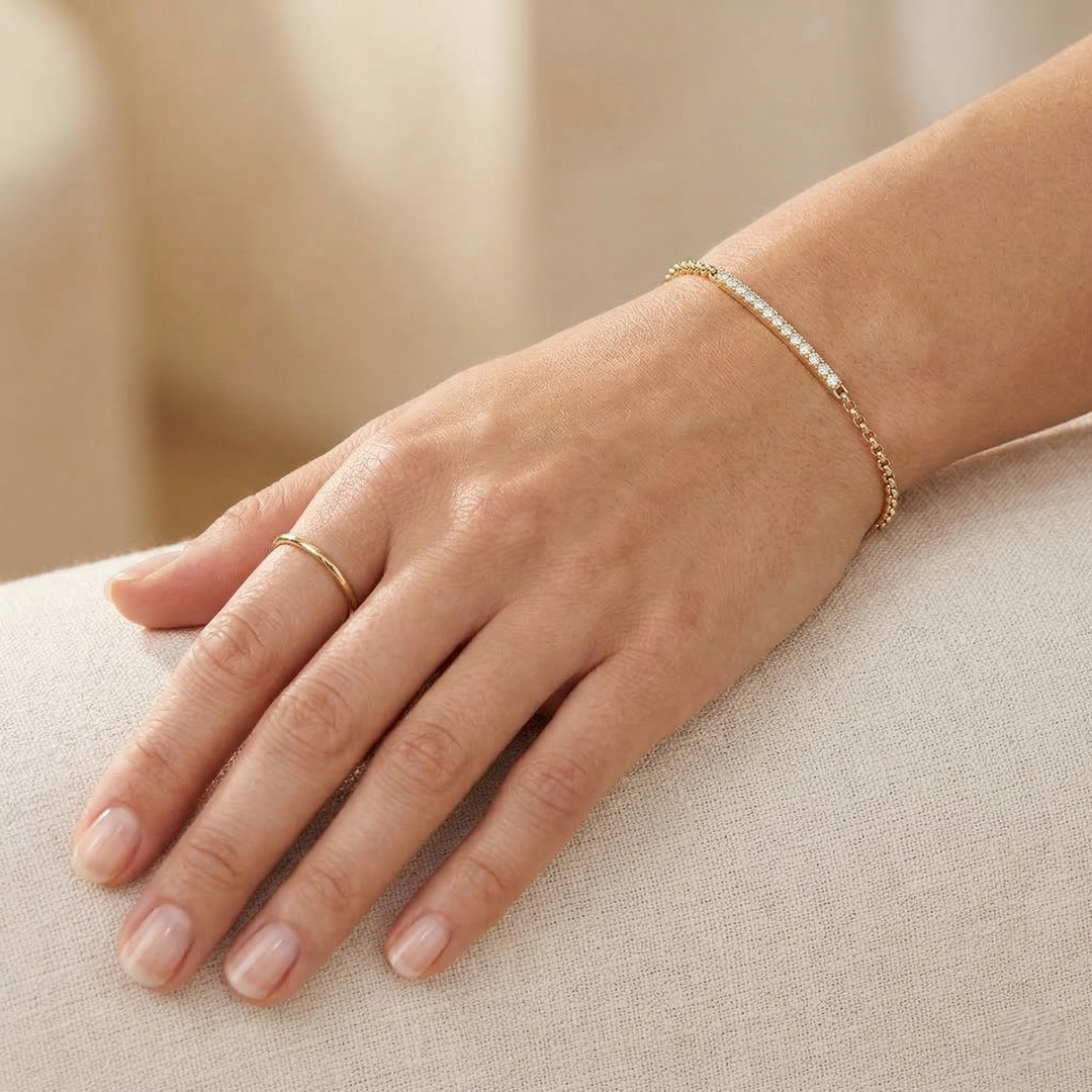 Horizontal Diamond Bar Bracelet