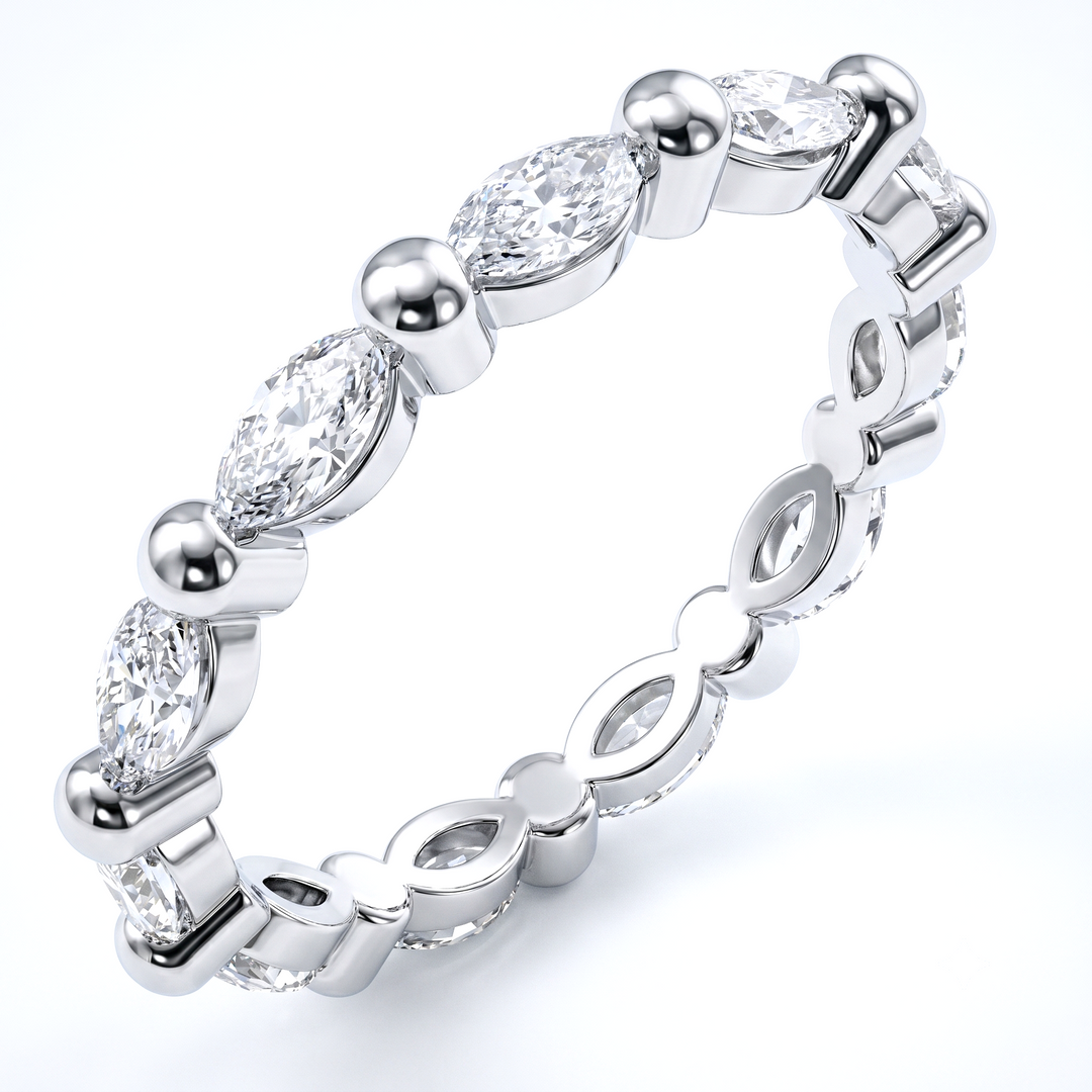 Marquise Cut Diamond Eternity Ring East-West F-G,VS (1.00 Ctw)