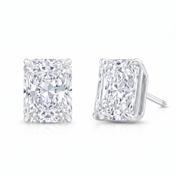 Lab Grown Elongated Radiant Cut Stud Earrings IGI Certified