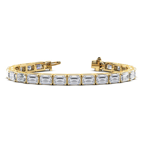 10 Carat East West Emerald Cut Tennis Bracelet Natural Earth Mined ALL GIA Certified
