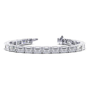 10 Carat East West Emerald Cut Tennis Bracelet Natural Earth Mined ALL GIA Certified