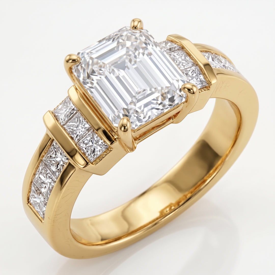 2.70 Ct. Emerald Cut Diamond Engagement Ring E Color VS1 GIA Certified