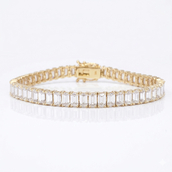 Lab Grown Diamond Emerald Cut Tennis Bracelet