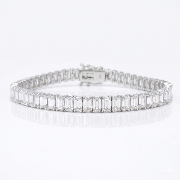 Lab Grown Diamond Emerald Cut Tennis Bracelet