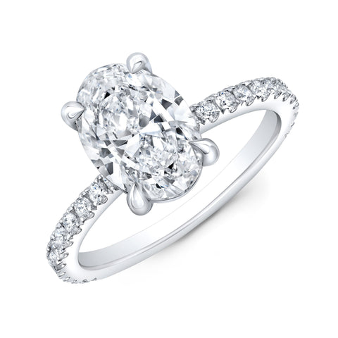Oval Cut Diamond Ring with Accent
