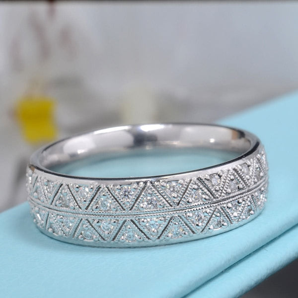 Men's Geometric Design Diamond Pave Eternity Band (0.60 Ctw.)
