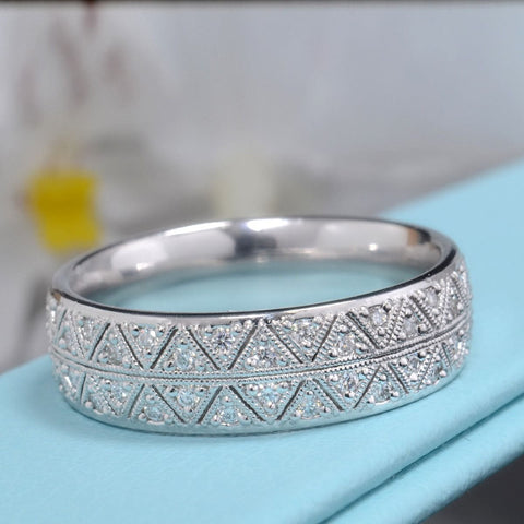 Men's Geometric Design Diamond Pave Eternity Band (0.60 Ctw.)