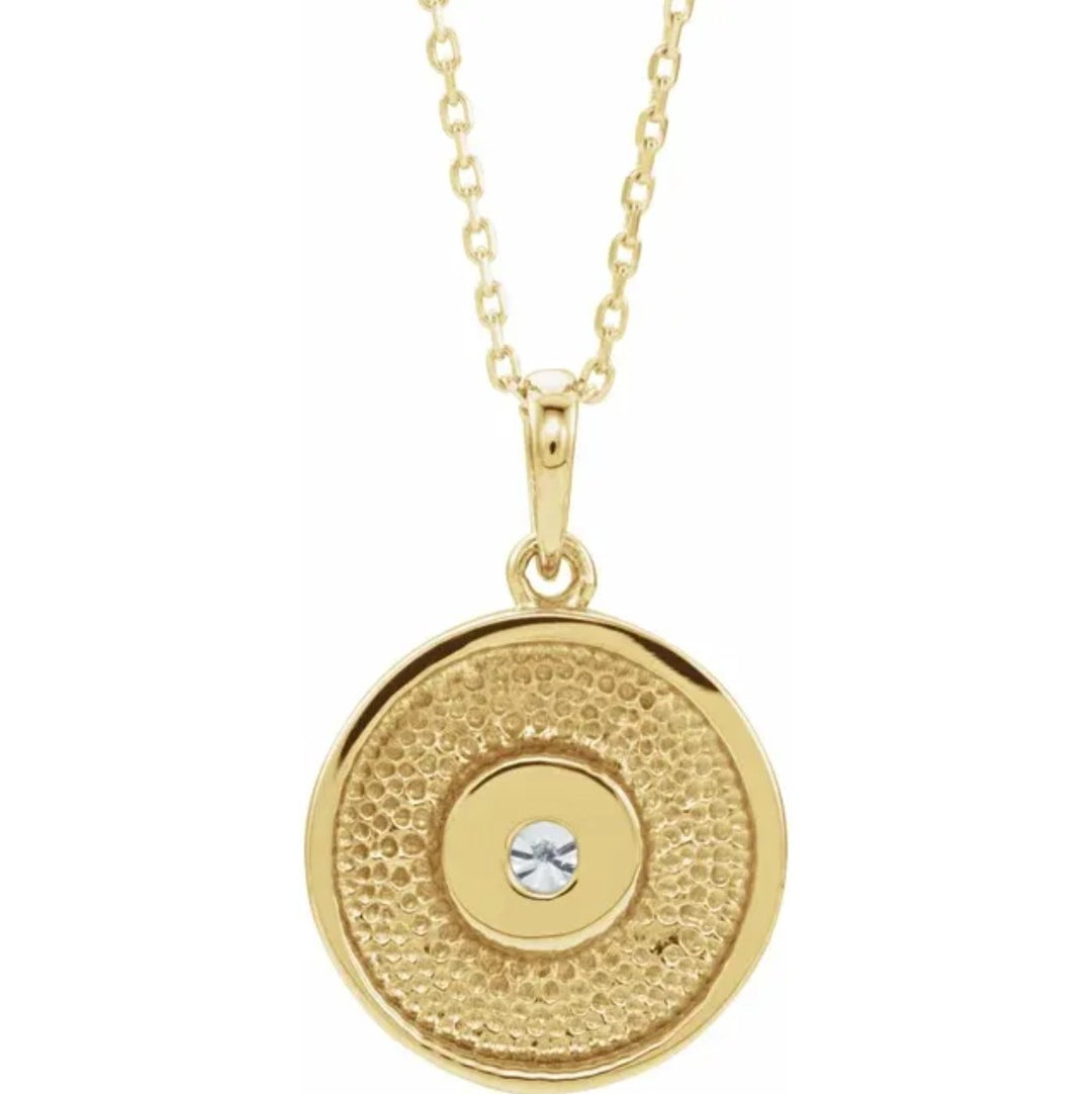 Gold Disc Diamond Necklace