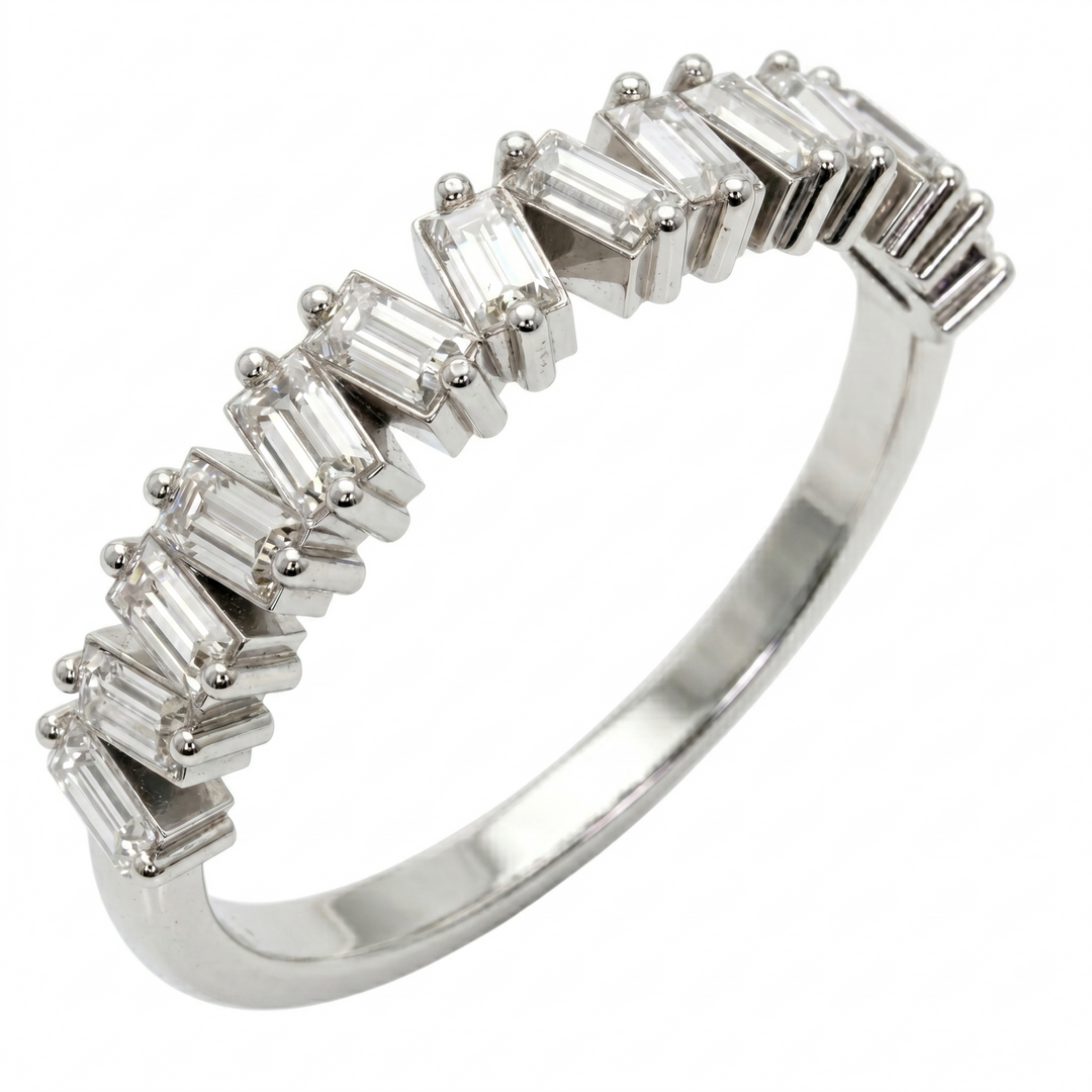 Half Eternity Baguette Cut Diamond Ring