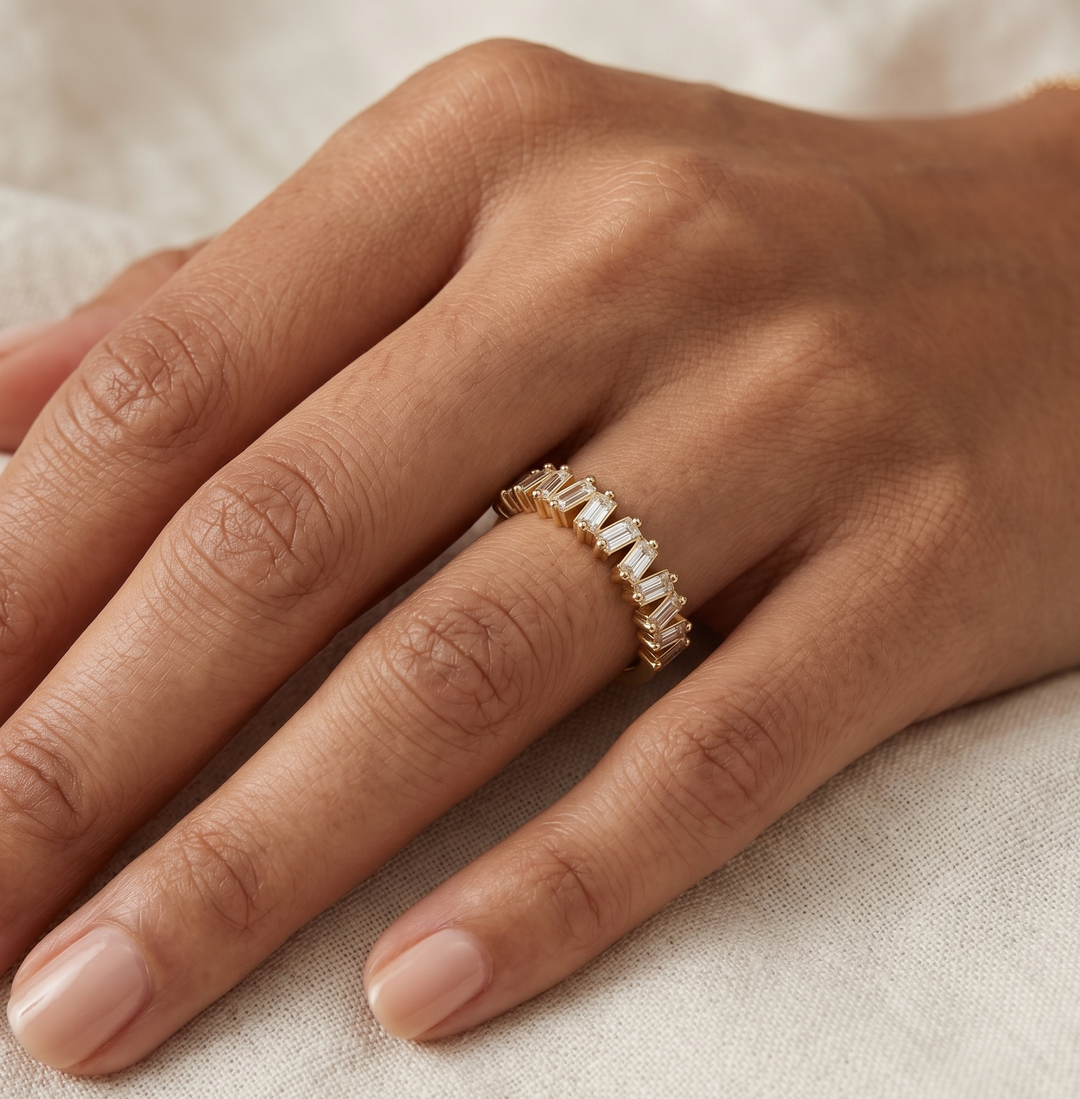 Half Eternity Baguette Cut Diamond Ring