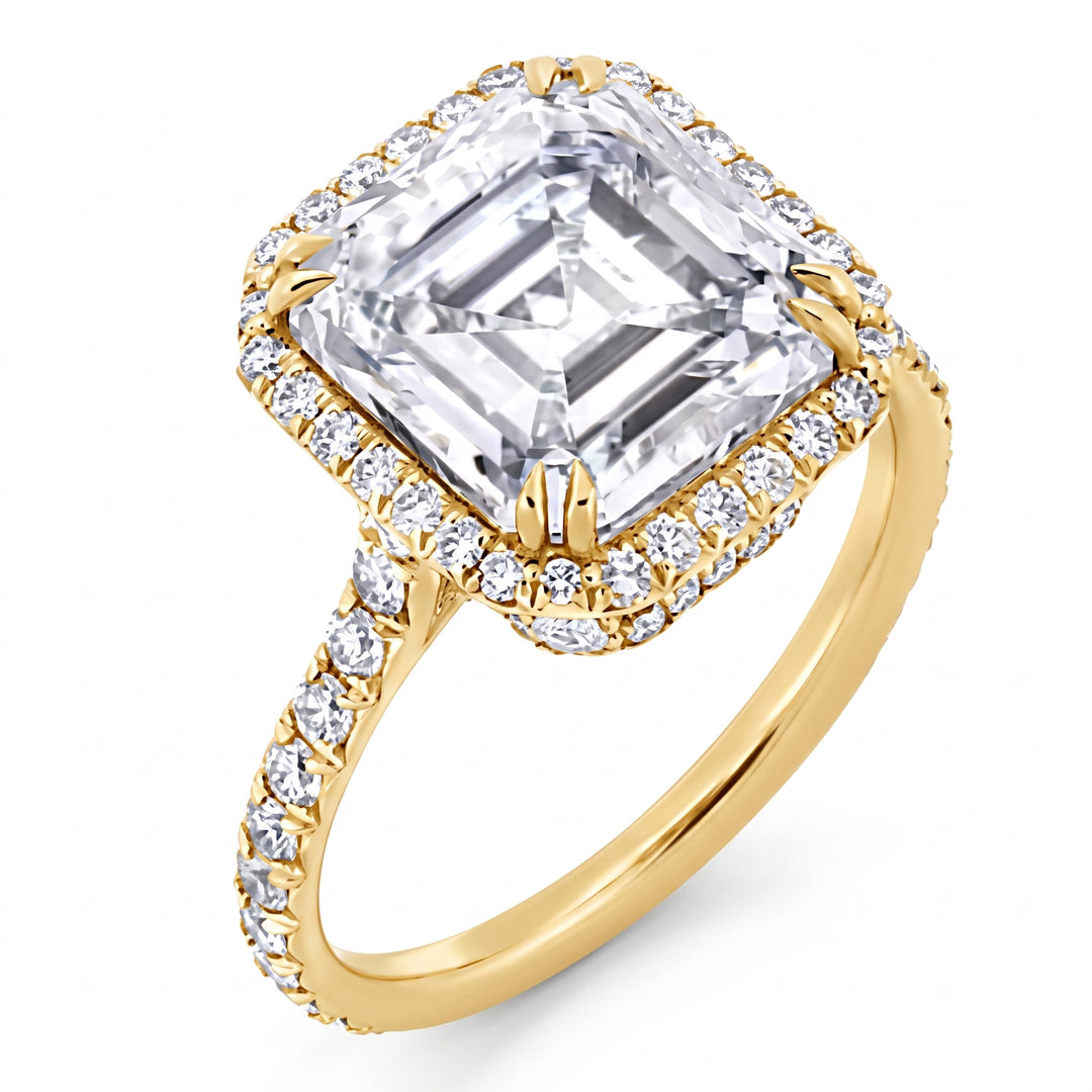 2.95 Ct. Square Halo Asscher Cut Diamond Ring G Color VS1 GIA Certified