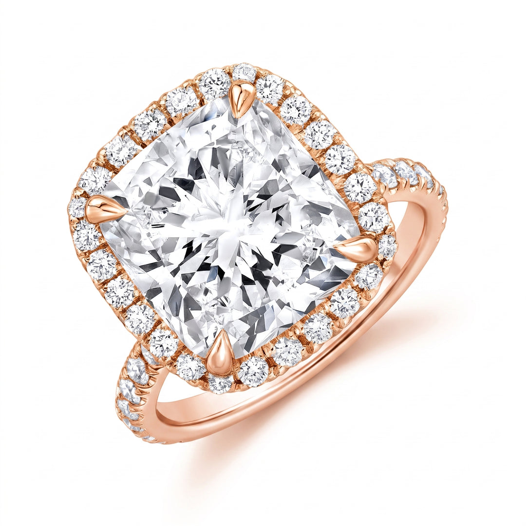 2.95 Ctw Brilliant Cushion Cut Halo Ring I Color VVS2 GIA Certified
