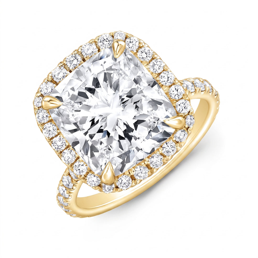 2.95 Ctw Brilliant Cushion Cut Halo Ring I Color VVS2 GIA Certified