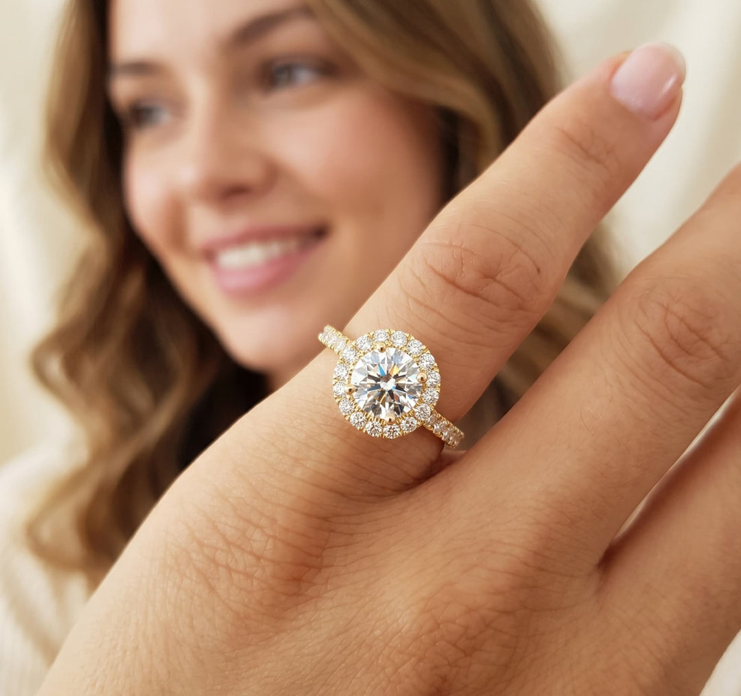 2.75 Ctw Round Halo Engagement Ring J Color VS2 GIA Certified 3X