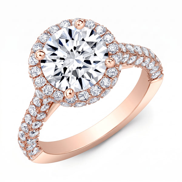 Halo Ring with Rose Gold Infinity Gallery