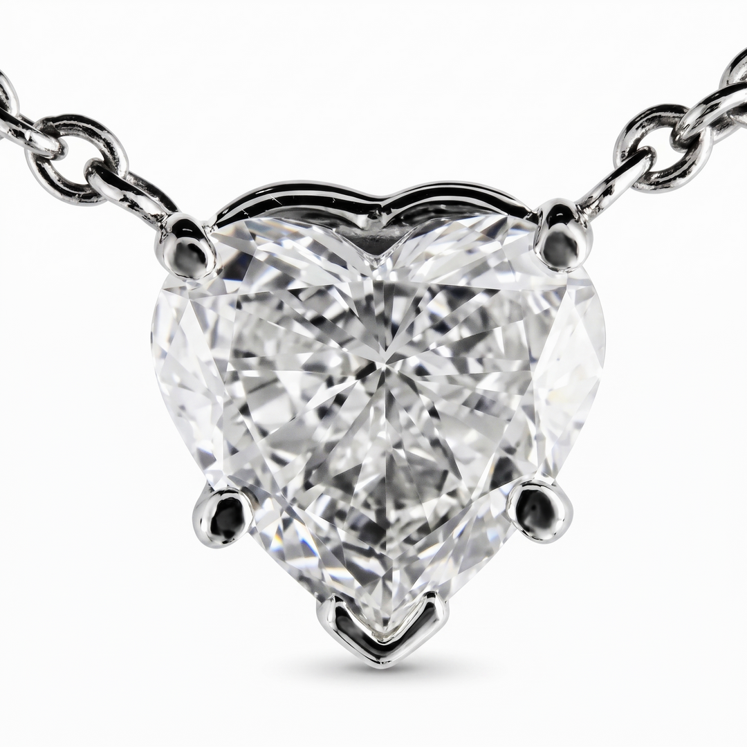 1.00 Carat Solitaire Heart-Shaped Necklace G Color VS1 GIA Certified