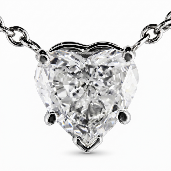 1.00 Carat Solitaire Heart-Shaped Necklace G Color VS1 GIA Certified