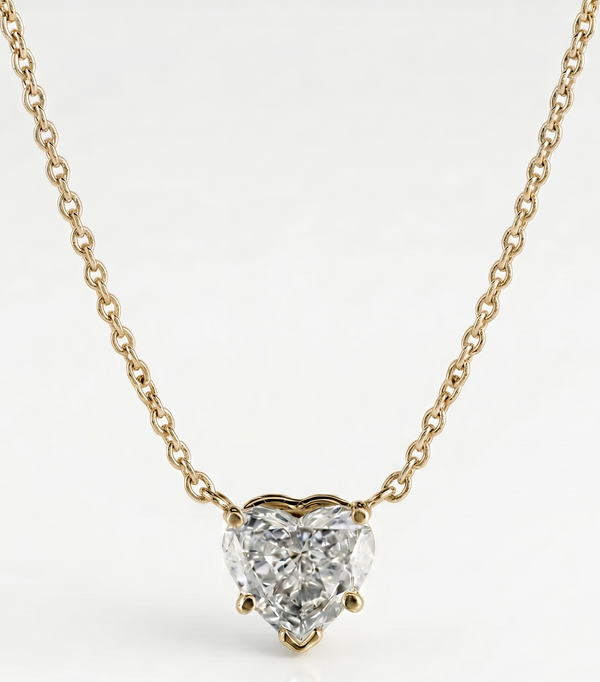 1.00 Carat Solitaire Heart-Shaped Necklace G Color VS1 GIA Certified