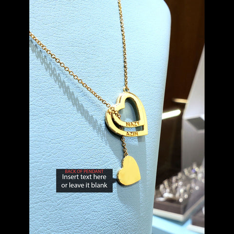 Triple Heart Necklace with Gold Chain