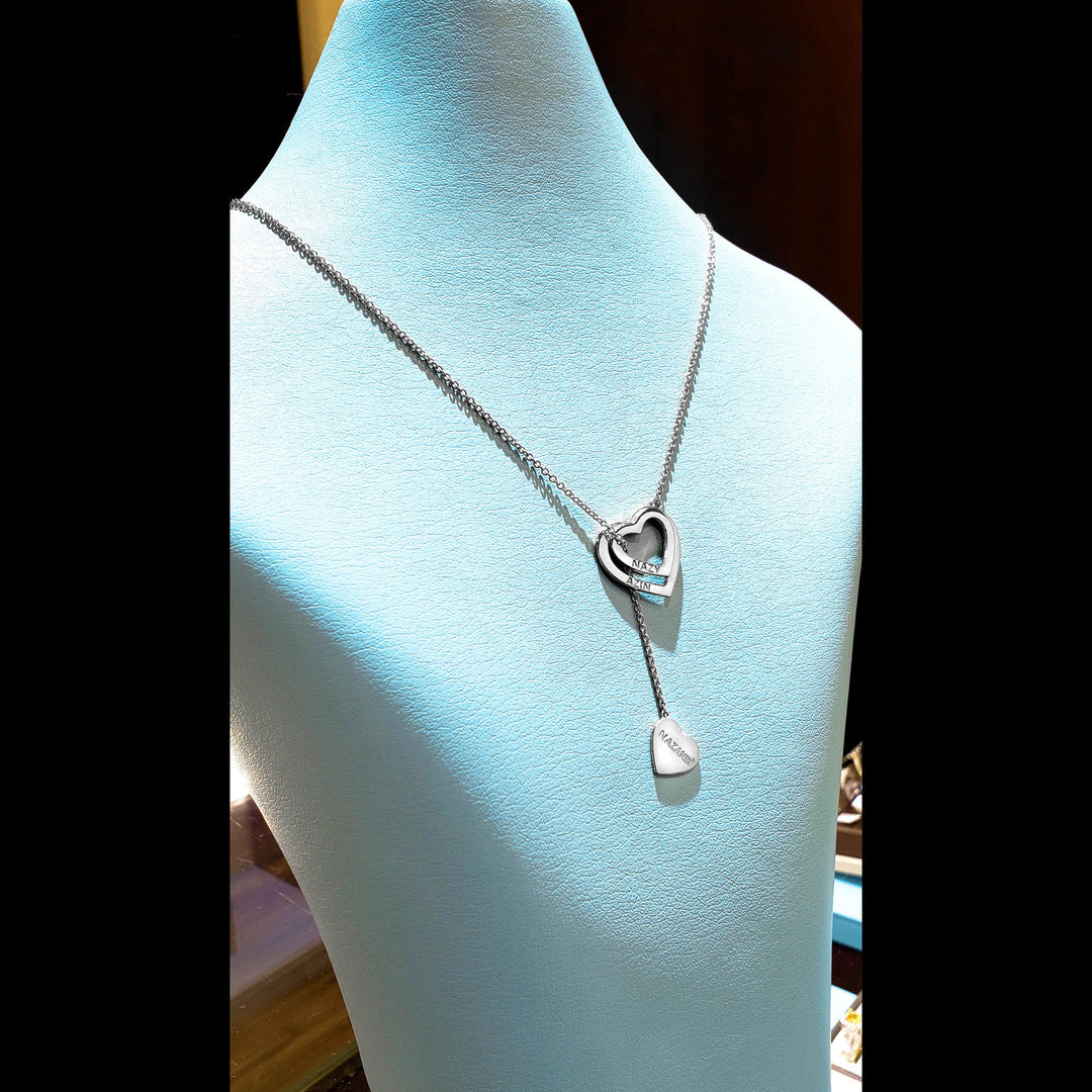 Triple Heart Necklace with Gold Chain Customizable!
