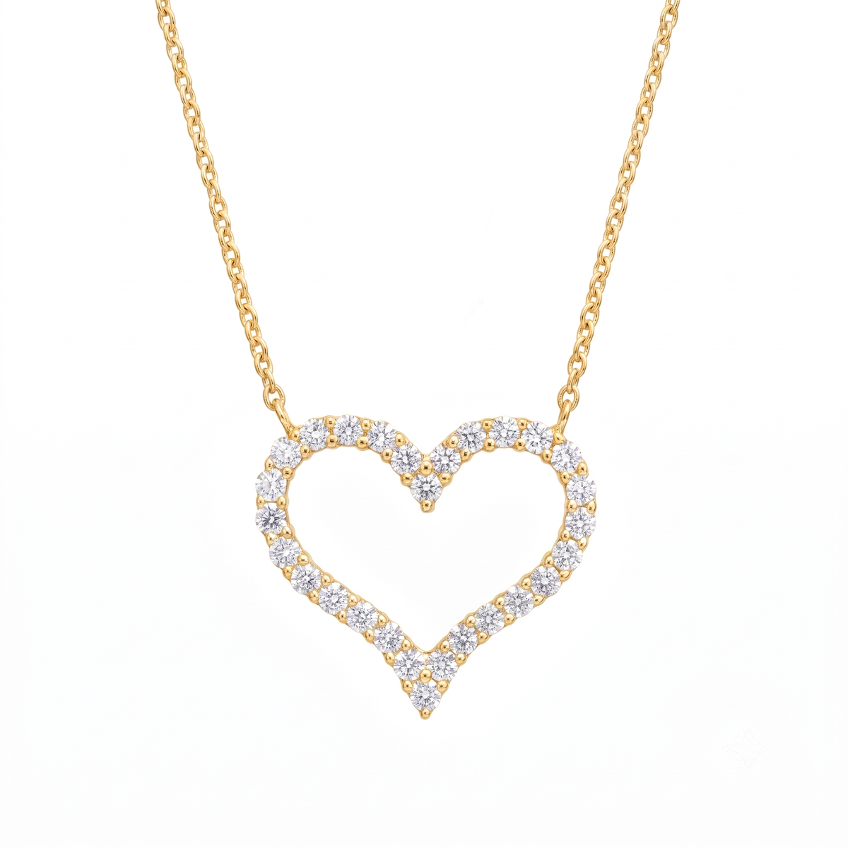 Valentine's diamond heart pendant with chain f color vs1 clarity