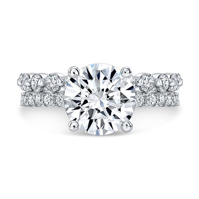 Hidden halo engagement ring set