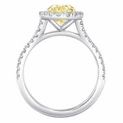 Lab Grown Yellow Oval Cut Halo Diamond Ring VVS2 IGI Certified 3.90 Ctw