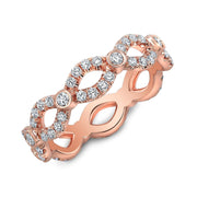 Infinity Twist Round Bezel Diamond Eternity Band (1.00 Ctw)