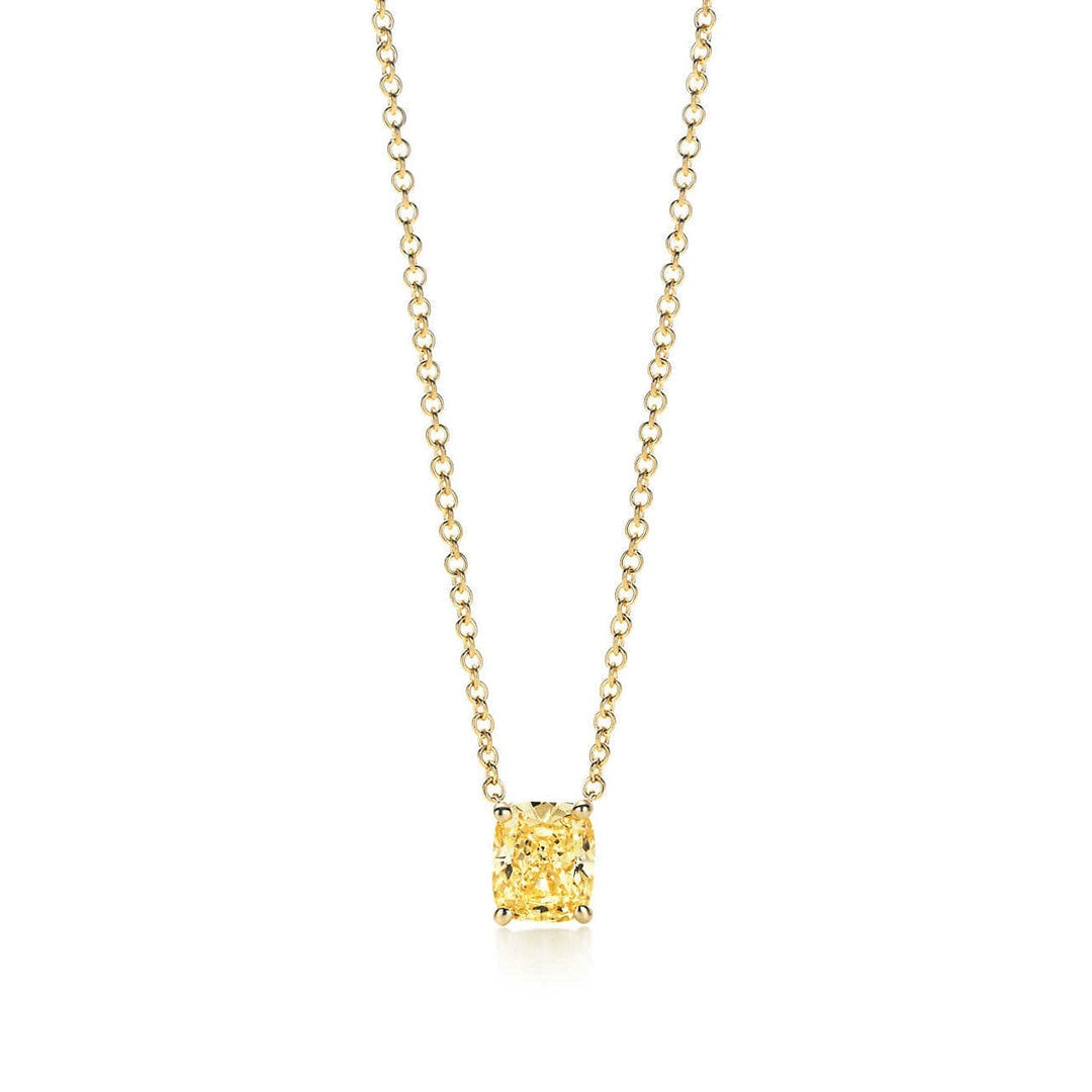 yellow stone diamond pendant with chain