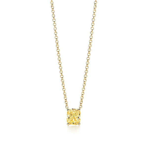 yellow stone diamond pendant with chain