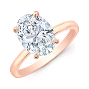 2.10 Ctw Oval Cut Solitaire Hidden Halo Engagement Ring J Color VS2 GIA Certified