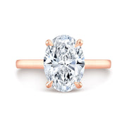 2.10 Ctw Oval Cut Solitaire Hidden Halo Engagement Ring J Color VS2 GIA Certified