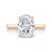 2.10 Ctw Oval Cut Solitaire Hidden Halo Engagement Ring G Color VS2 GIA Certified