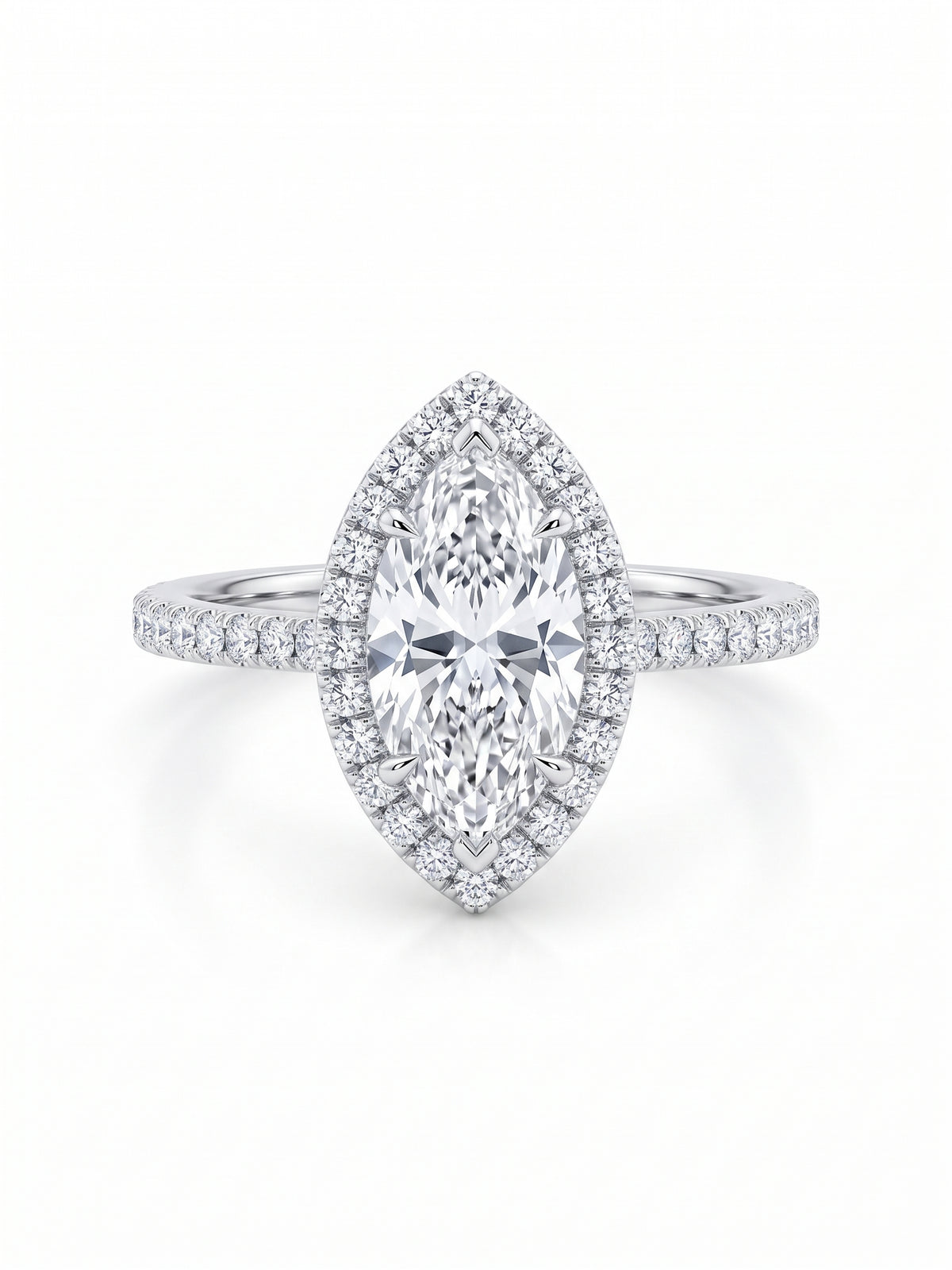 Halo marquise cut diamond ring