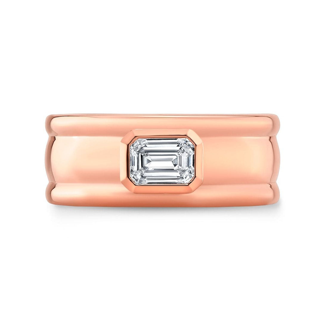 1.50 Ct. Emerald Cut Diamond Bezel Set Men's Ring G Color VS1 GIA Certified