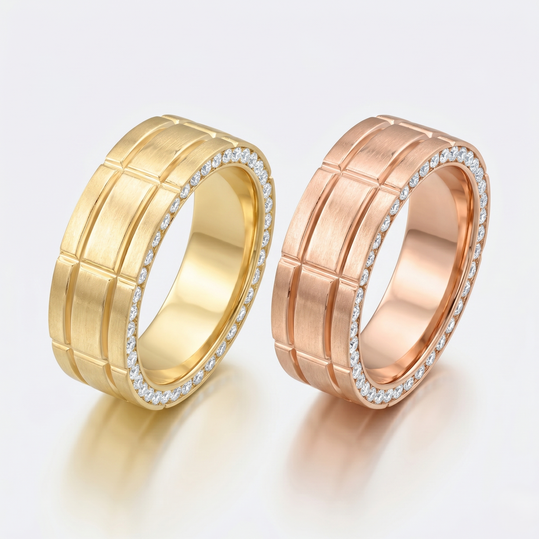 1.50 ctw Diamond Men's Band Grid Pattern
