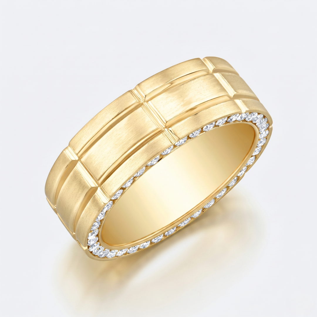 1.50 ctw Diamond Men's Band Grid Pattern