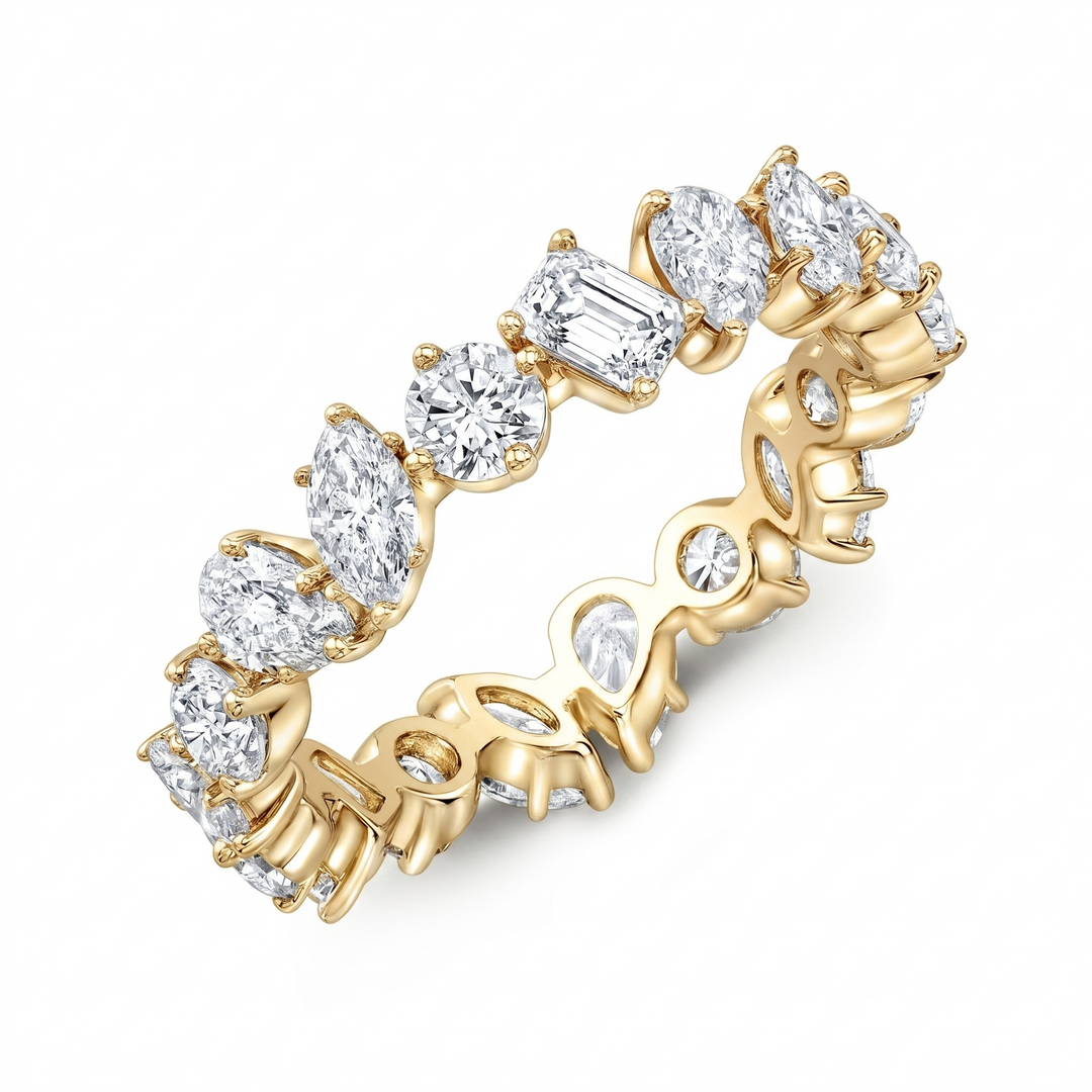 mixed shaped eternity Yellow gold