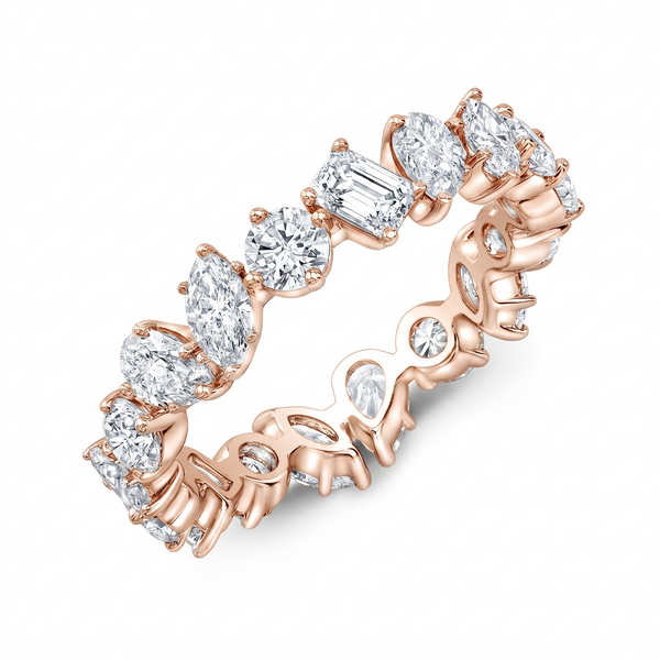 mixed shape eternity rose gold