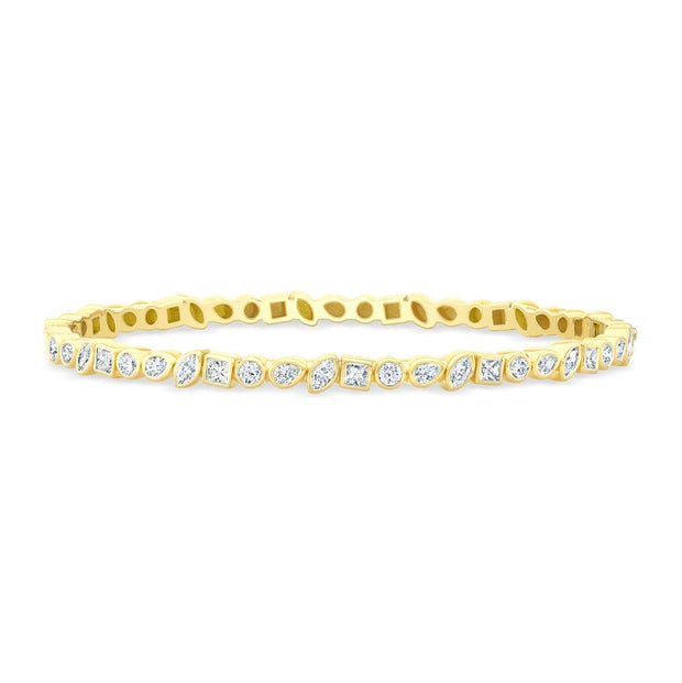 1.30 Carats Mixed Shape Diamond Bezel Bracelet