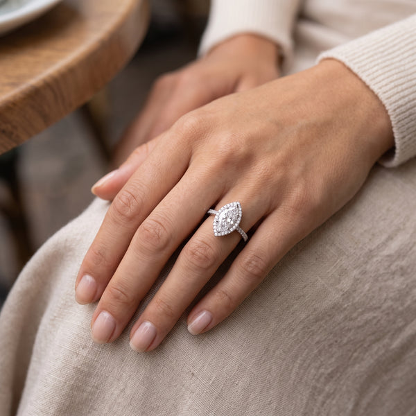 Halo Marquise Engagement Ring